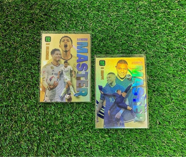 Lote 2 cartas Master Rainbow Bellingham y Mbappé