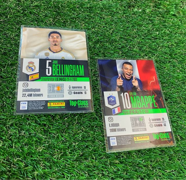 Lote 2 cartas Master Rainbow Bellingham y Mbappé