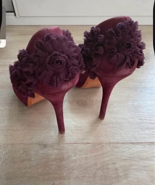 Scarpe Zara tacco 41 borgogna in suede