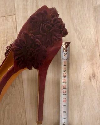 Scarpe Zara tacco 41 borgogna in suede