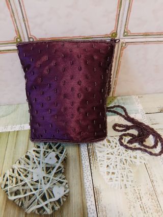 Borsetta LEOPARD viola -  raso paillettes