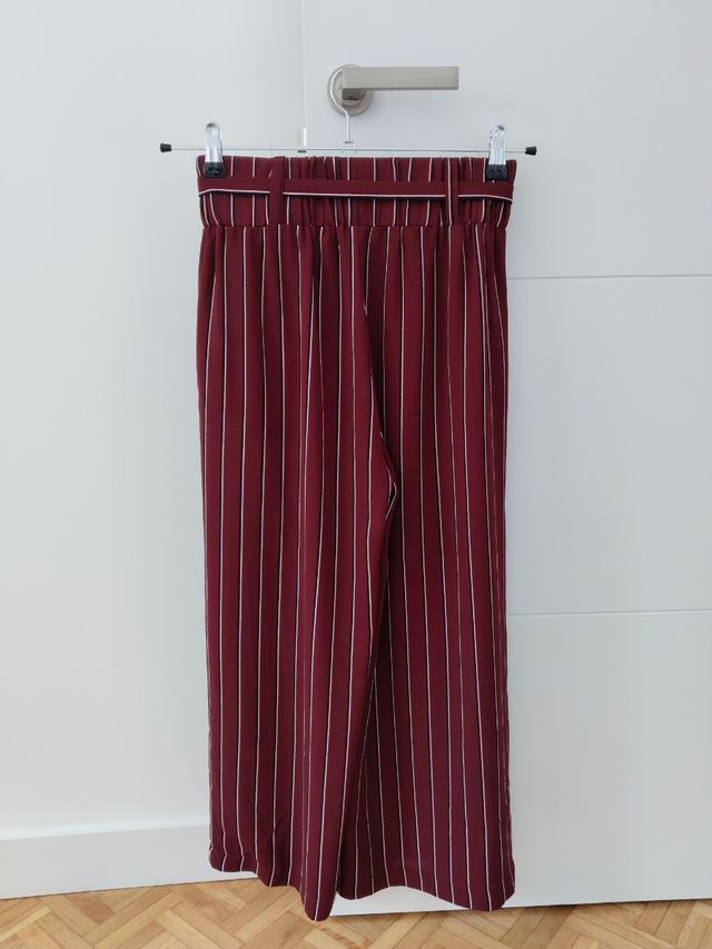 Pantalón Culotte Rayas granate