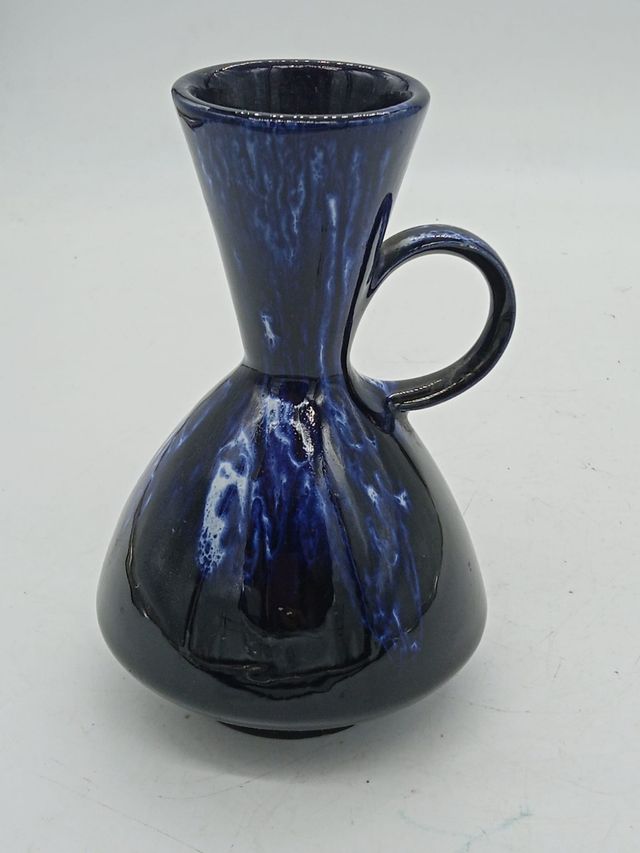 Vasetto vintage tedesco blu anni '50