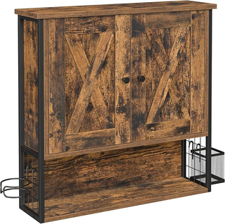 Pensile, mobile da bagno, armadio a 2 porte con ri