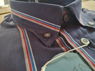 Camicia Uomo a righe blu-rosso