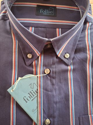 Camicia Uomo a righe blu-rosso