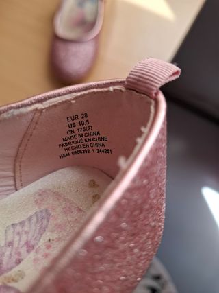 Manoletina niña brillantes rosa