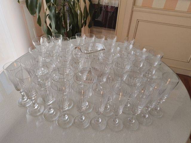 Juego cristalería vintage de 57 piezas