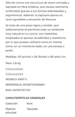 Mesa cristal + 6 sillas