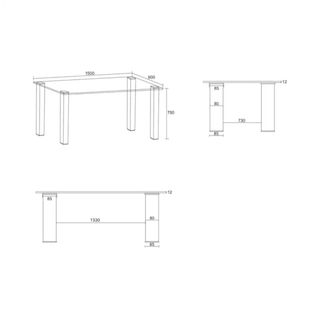 Mesa cristal + 6 sillas