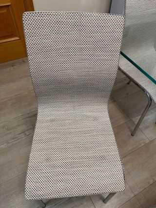 Mesa cristal + 6 sillas