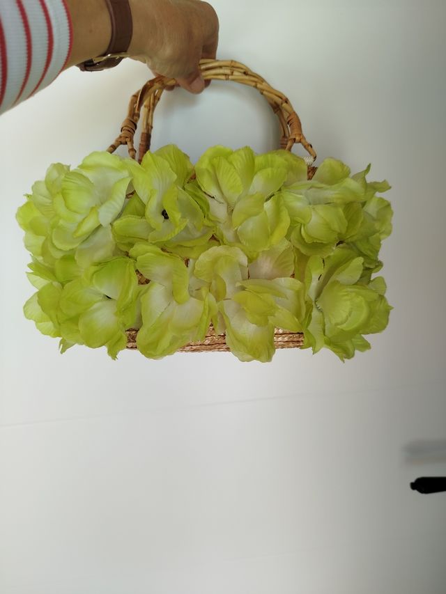 Bolso vintage flores verdes