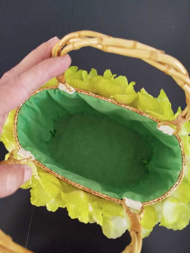 Bolso vintage flores verdes