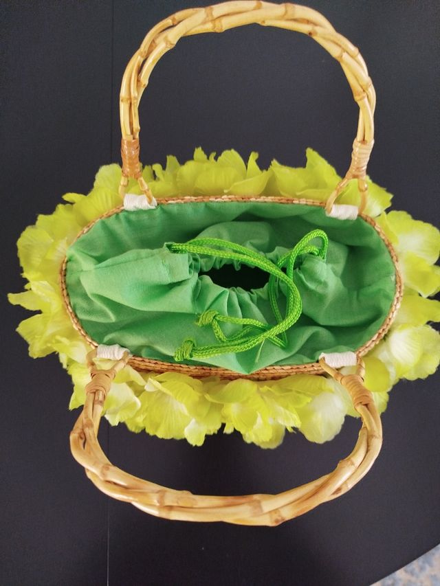 Bolso vintage flores verdes