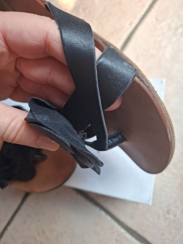 Sandali estivi donna pelle neri n.37