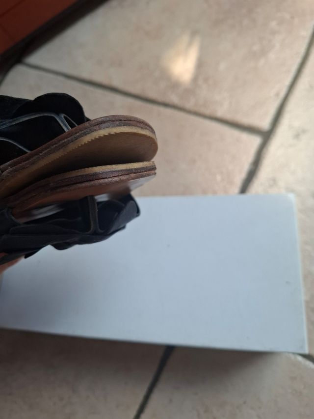 Sandali estivi donna pelle neri n.37