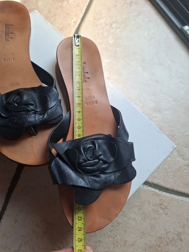 Sandali estivi donna pelle neri n.37