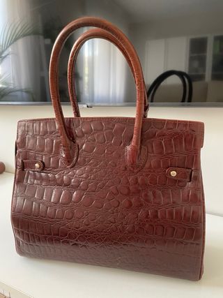 Bolso Piel El Corte Inglés marrón