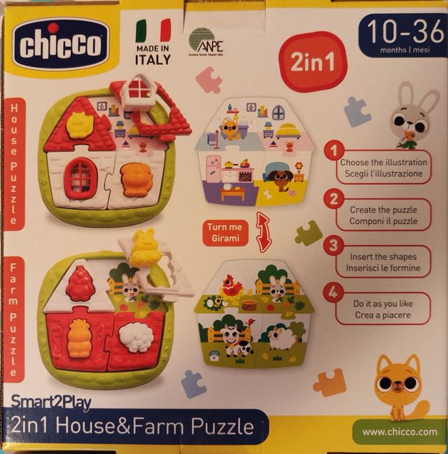 Puzzle della fattoria Chicco 10-36m