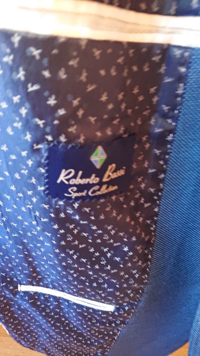 Americana Roberto Bassi azul talla 44