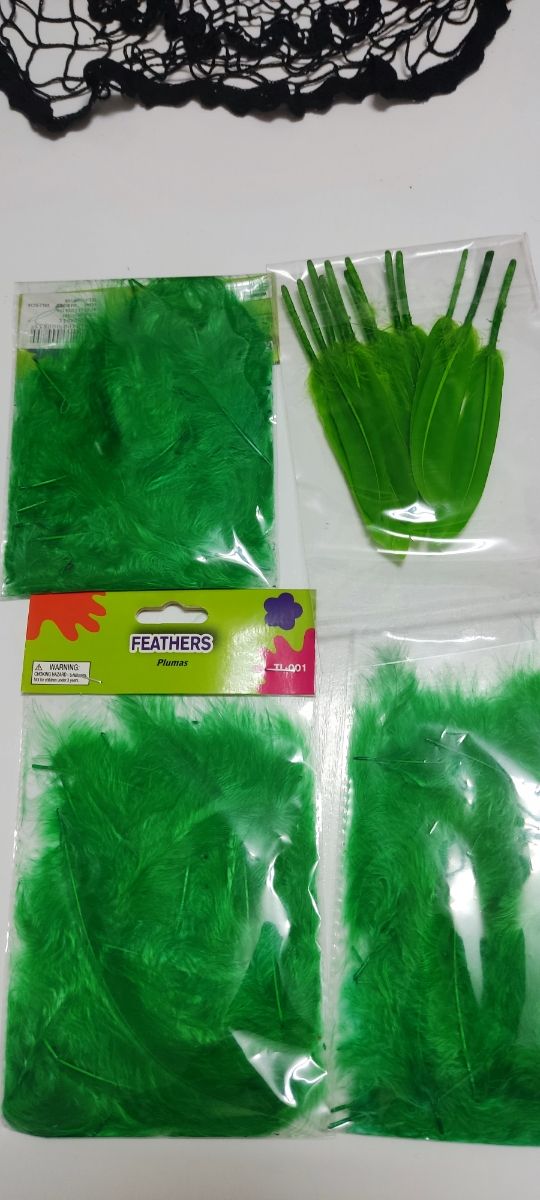 Lote, Plumas verdes y lazos blanco 