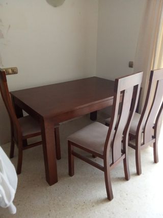 Mesa comedor 4 sillas madera