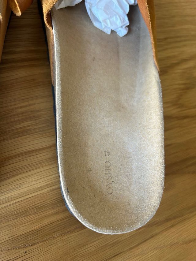 Sandalias Oysho piel teja/41