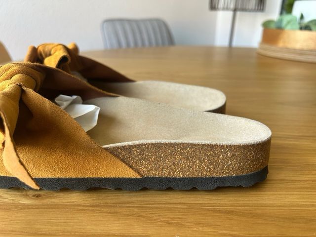 Sandalias Oysho piel teja/41