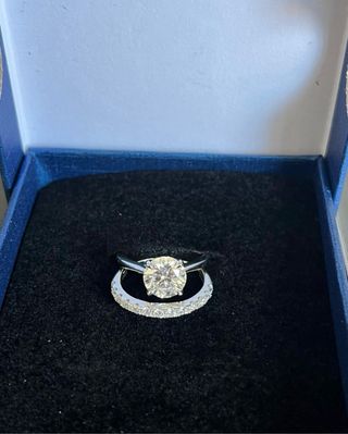 Anillo compromiso plata Moissanita
