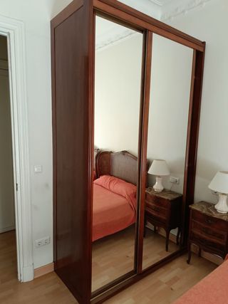 Armario ropero 2 puertas correderas con espejo