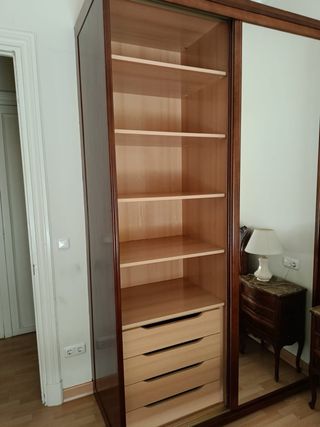 Armario ropero 2 puertas correderas con espejo