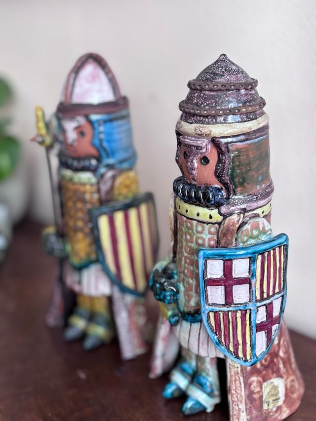 Figuras Cerámica Caballeros Medievales