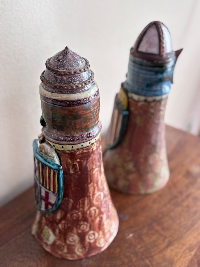 Figuras Cerámica Caballeros Medievales