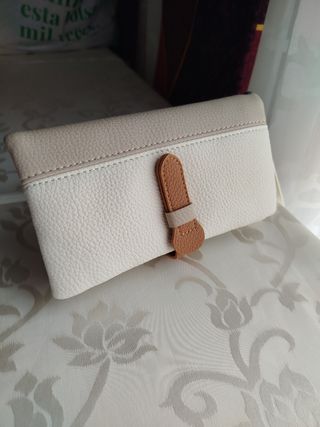 Monederos mujer dorado,plateado, crema y azul