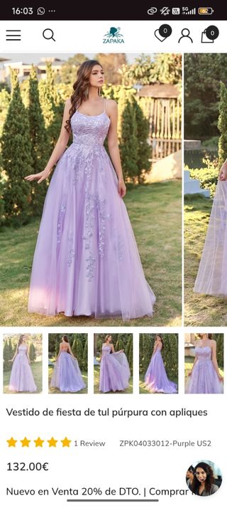 Vestido fiesta Lila - Talla M