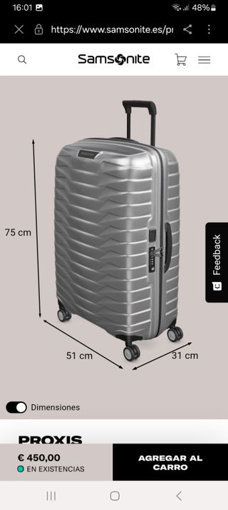 Samsonite - Maleta Grande Plata