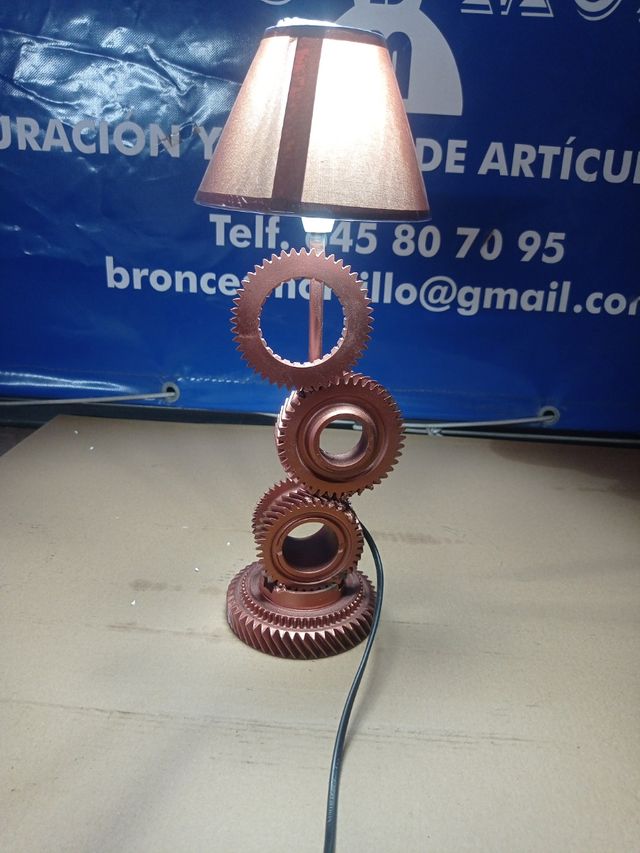 Lampara artesanal engranajes metal