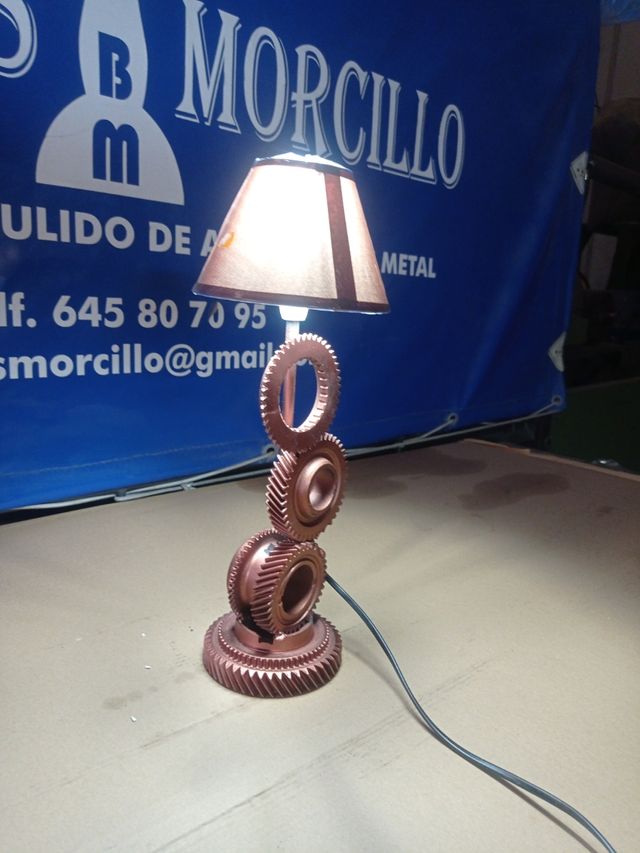 Lampara artesanal engranajes metal