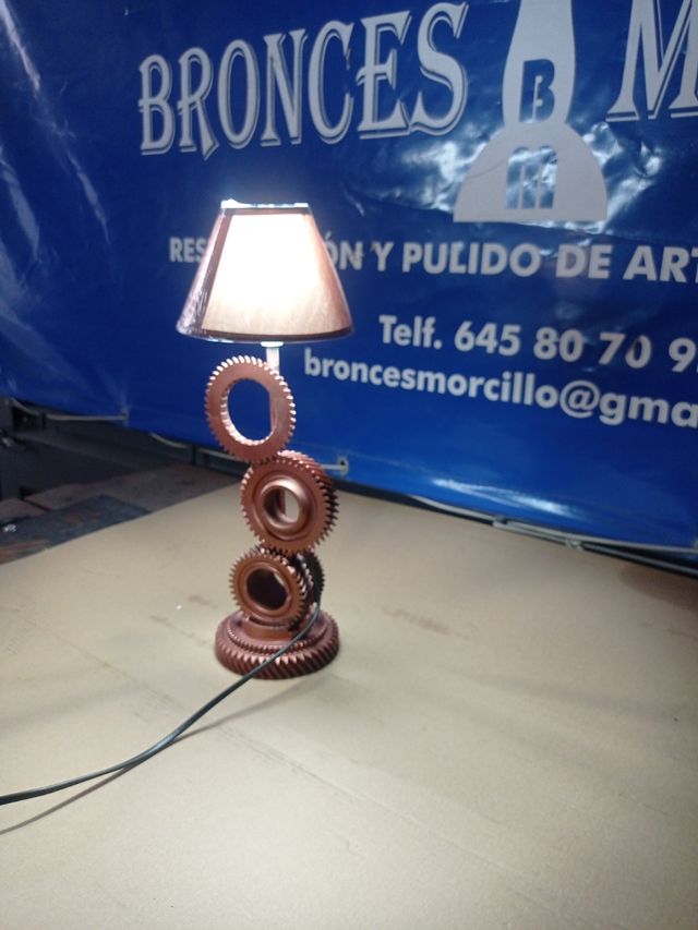 Lampara artesanal engranajes metal