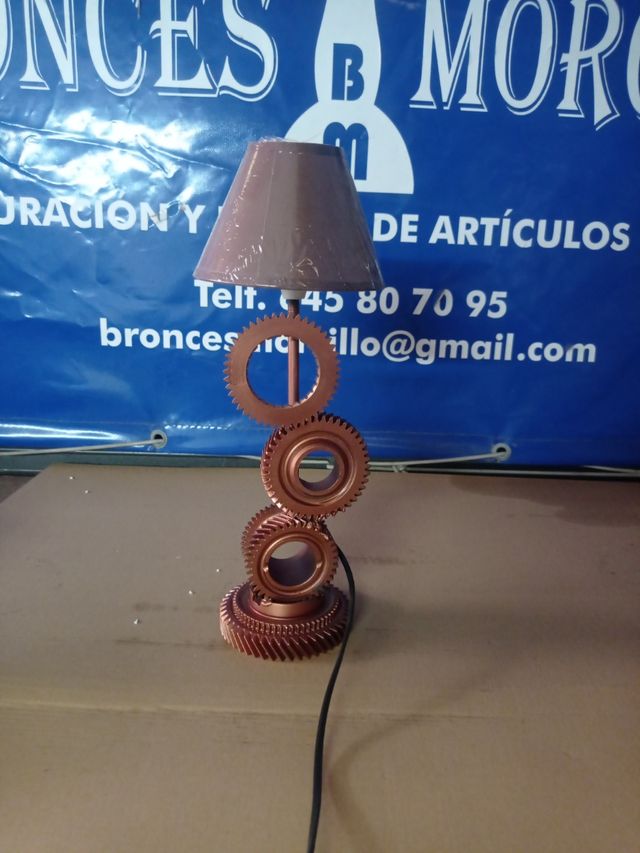 Lampara artesanal engranajes metal