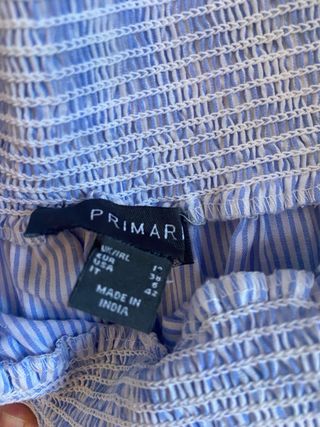 Conjunto falda vaquera y camisa azul