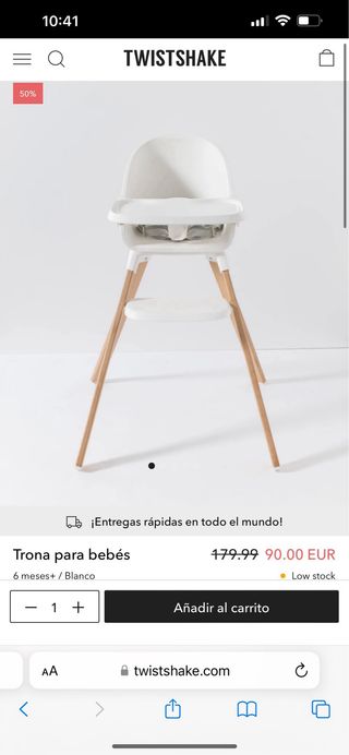 Trona Twistshake - Madera - Blanca