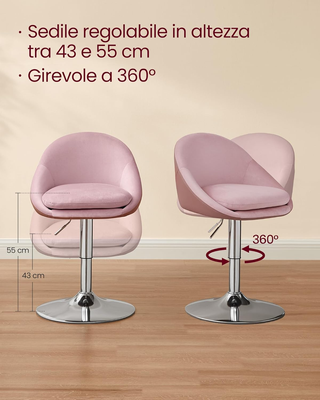 Sedia da Bar Regolabile, Sgabello per Toeletta Tru