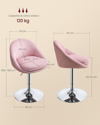 Sedia da Bar Regolabile, Sgabello per Toeletta Tru