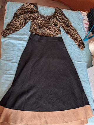 Conjunto Mango - Falda y blusa M