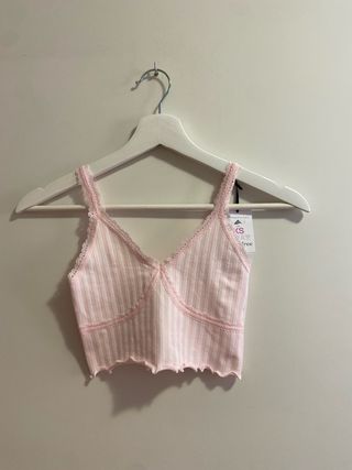 Top rosa y blanco XS