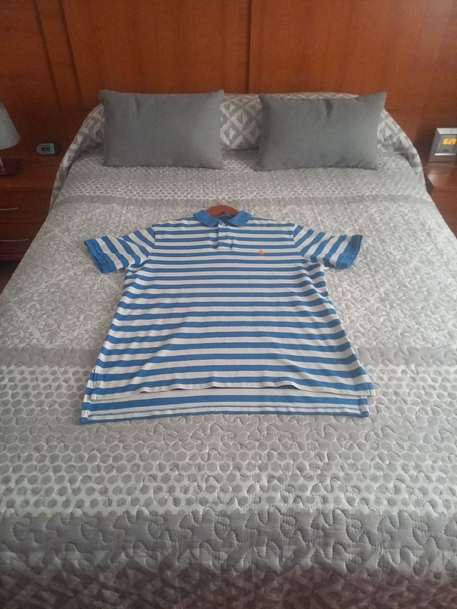 Polo Ralph Lauren rayas azul-blanco.NO ENVIO.