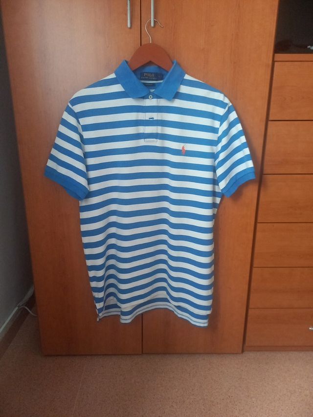 Polo Ralph Lauren rayas azul-blanco.NO ENVIO.