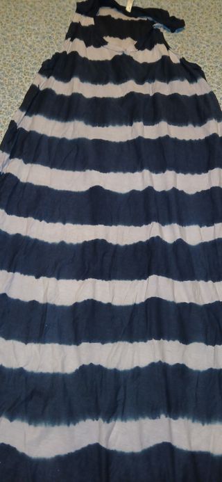 Vestido rayado azul y blanco