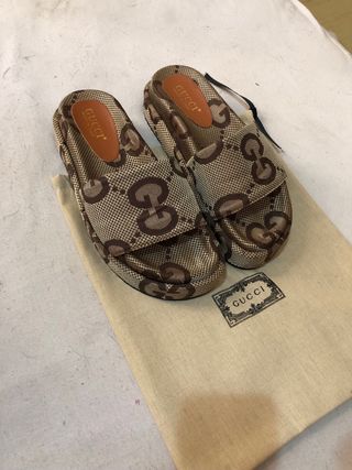 Ciabatte Donna Gucci GG - Beige/Marrone